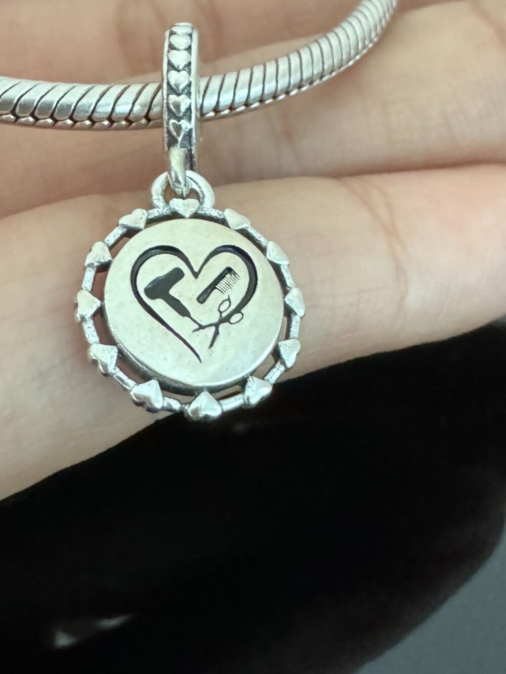 Pandora  Blow dryer Hair Stylist Scissors charm